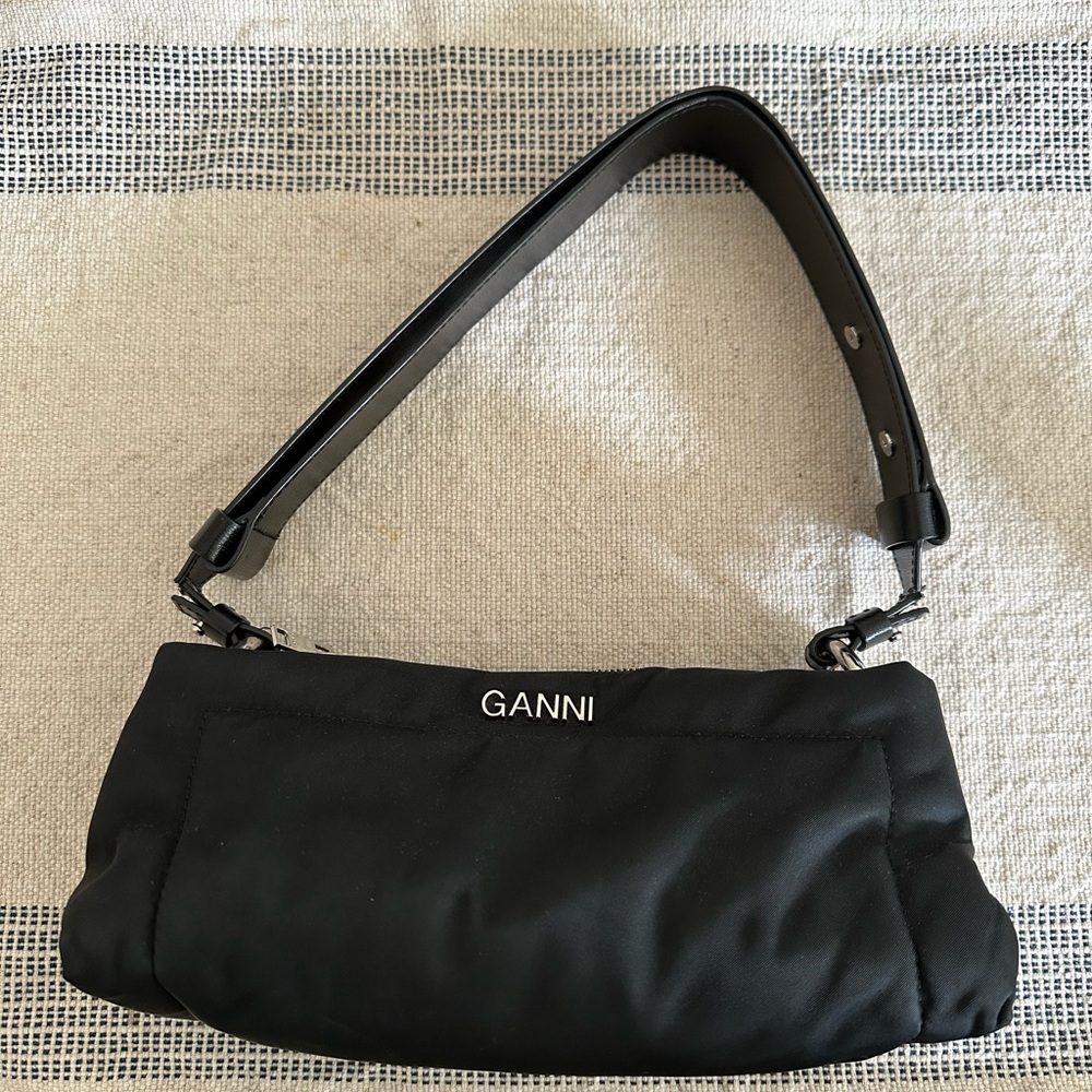 Ganni Black Pillow Baguette Bag